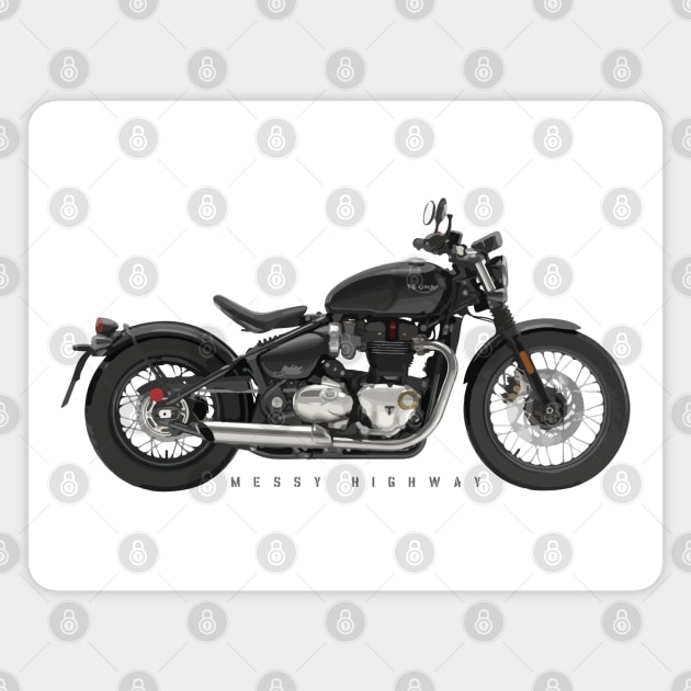 Triumph Bonneville Bobber 17 black, sn Magnet by MessyHighway